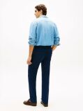 Blue Smart Casual Straight Leg Trousers  Men