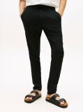 Black Harlem Tapered Leg Linen Blend Chinos  Men