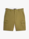 Green Twill Relaxed Cargo Bermuda Shorts  Men