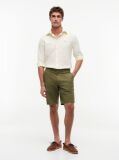 Green Denton Twill Slim 9.5" Inseam Bermuda Shorts  Men