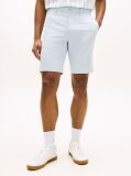 Blue Denton Print Slim 9.5" Inseam Chino Bermuda Shorts  Men