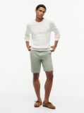 Grey Denton Print Slim 9.5" Inseam Chino Bermuda Shorts  Men