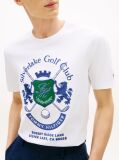 White Logo Appliqué Crew Neck T-Shirt  Men
