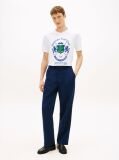 White Logo Appliqué Crew Neck T-Shirt  Men
