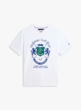 White Logo Appliqué Crew Neck T-Shirt  Men
