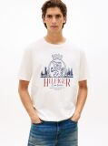 Μπεζ Άνετο T-Shirt Με Οικόσημο  Άνδρες