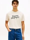 Beige Logo Graphic Crew Neck T-Shirt  Men