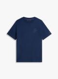 Blue Tonal Logo Embroidery Crew Neck T-Shirt  Men