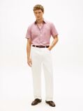 Red Regular Fit Houndstooth Short Sleeve Shirt  Men