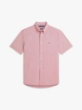 Red Regular Fit Houndstooth Short Sleeve Shirt  Men