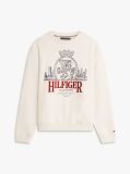 Beige Heritage Crest Embroidery Relaxed Sweatshirt  Men