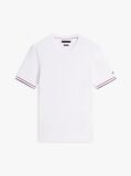 White Smart Casual Tipped Technical Knit T-Shirt  Men