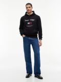 Μαύρο Fleece Hoody Με Κεντητό Λογότυπο  Άνδρες