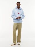 Μπλε Fleece Hoody Με Κεντητό Λογότυπο  Άνδρες