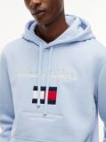 Μπλε Fleece Hoody Με Κεντητό Λογότυπο  Άνδρες