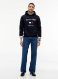 Μπλε Fleece Hoody Με Κεντητό Λογότυπο  Άνδρες