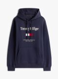 Μπλε Fleece Hoody Με Κεντητό Λογότυπο  Άνδρες