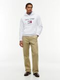 Άσπρο Fleece Hoody Με Κεντητό Λογότυπο  Άνδρες