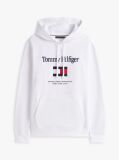 Άσπρο Fleece Hoody Με Κεντητό Λογότυπο  Άνδρες