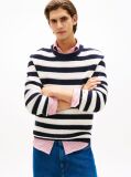 Multi Crochet Stripe Relaxed Jumper  Men