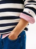 Multi Crochet Stripe Relaxed Jumper  Men