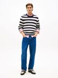 Multi Crochet Stripe Relaxed Jumper  Men