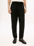 Μαύρο Smart Casual Λινό Παντελόνι Σε Tapered Γραμμή  Άνδρες