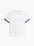 Άσπρο T-Shirt Με Μίξη Υφών  Άνδρες
