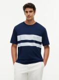 Blue Logo Colour-Blocked Relaxed T-Shirt  Men
