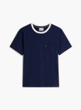Μπλε T-Shirt Με Διάτρητο Γιακά  Άνδρες