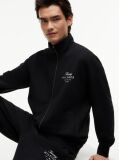 Black Logo Mock Neck Zip-Thru Sweatshirt  Men