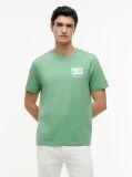 Green Logo Graphic Jersey Crew Neck T-Shirt  Men