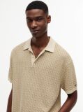Beige Relaxed Fit Washed Structured Polo Shirt  Men