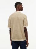 Beige Relaxed Fit Washed Structured Polo Shirt  Men