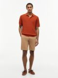 Orange Relaxed Fit Washed Structured Polo Shirt  Men