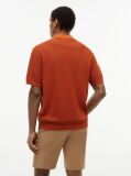 Orange Relaxed Fit Washed Structured Polo Shirt  Men