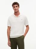 Beige Relaxed Pointelle Structured Polo Shirt With Linen  Men