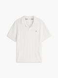 Beige Relaxed Pointelle Structured Polo Shirt With Linen  Men