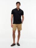 Black Regular Fit Tonal Stripe Polo Shirt  Men