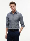 Blue Flex Poplin Small Print Shirt  Men