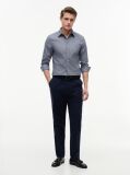 Blue Flex Poplin Small Print Shirt  Men