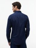 Blue Regular Fit Print Flex Poplin Shirt  Men