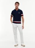 Blue Regular Fit Signature Textured Polo Shirt  Men