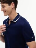 Blue Smart Casual Regular Fit Tipped Polo Shirt  Men