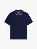 Blue Smart Casual Regular Fit Tipped Polo Shirt  Men