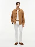 Brown Suede Embossed Logo Chore Jacket  Men