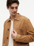 Brown Suede Embossed Logo Chore Jacket  Men