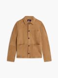 Brown Suede Embossed Logo Chore Jacket  Men