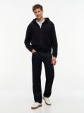 Μαύρο Performance Άνετο Fleece Hoody Με Φερμουάρ  Άνδρες