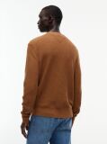 Brown Textured Crew Neck Jumper With Cashmere  Men